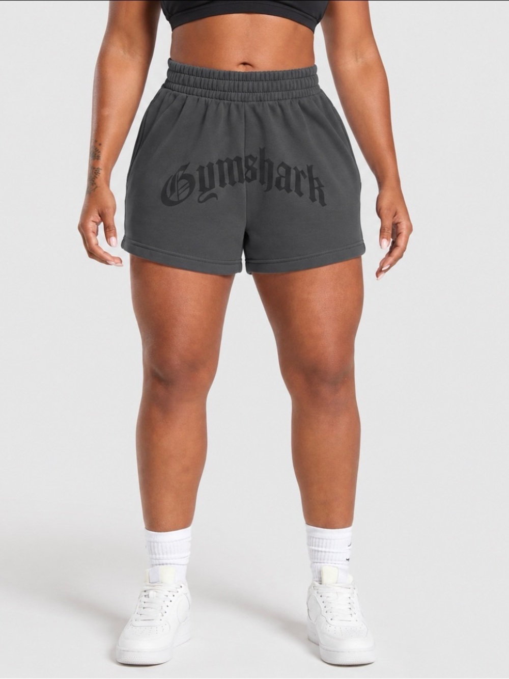 Gymshark Strength Department Graphic Shorts Grey Oversized Fit L NWT